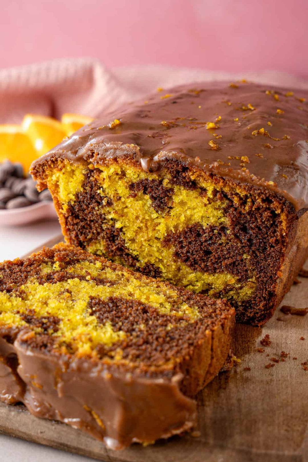 FESTIVE HALF POUNDCAKE MARBLE SLICED CHOC N ORANGE